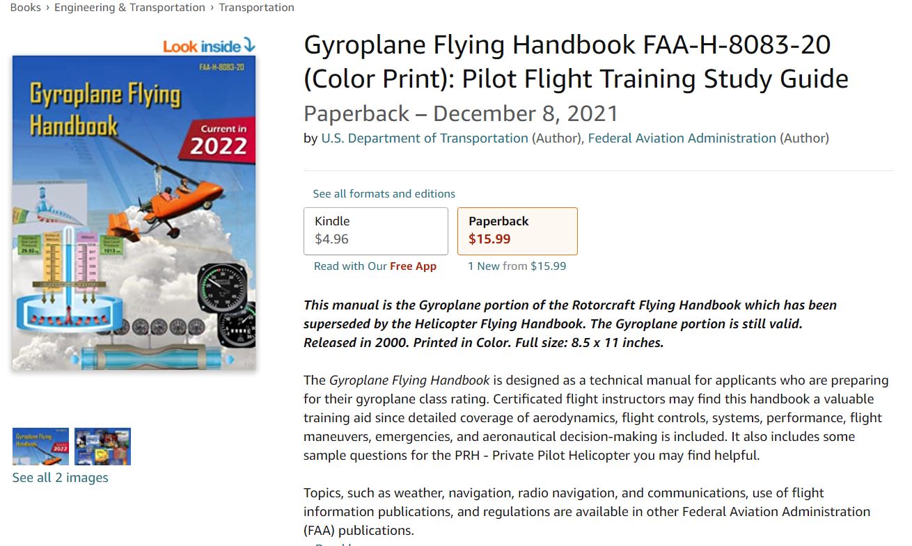 gyroplane flying handbook